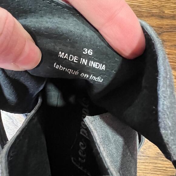 Free People Venture Suede Woven Ankle Booties Gray Womens Size EU36/US6 Boho - Picture 8 of 14